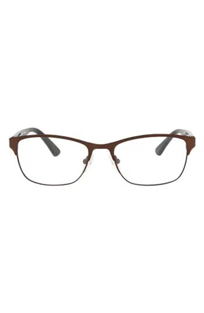 Alexander Mcqueen Mcqueen 49mm Core Rectangle Optical Glasses In Brown Avana Transparent