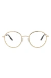 Alexander Mcqueen Mcqueen 49mm Round Optical Glasses In Gold Gold Transparent