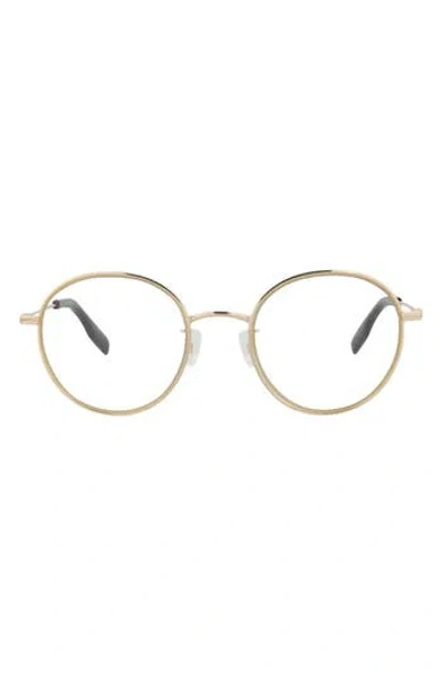 Alexander Mcqueen Mcqueen 49mm Round Optical Glasses In Gold