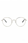 Alexander Mcqueen Mcqueen 49mm Round Optical Glasses In Gold