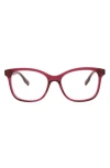 Alexander Mcqueen Mcqueen 49mm Square Optical Glasses In Burgundy Burgundy Transparent