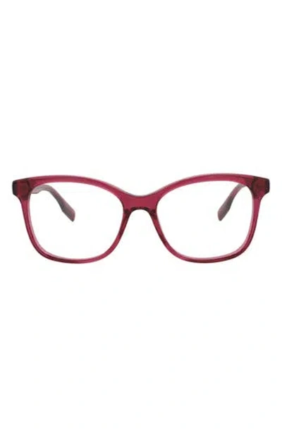 Alexander Mcqueen Mcqueen 49mm Square Optical Glasses In Burgundy
