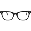 Alexander Mcqueen Mcqueen 50mm Cat Eye Optical Glasses In Black Black Transparent