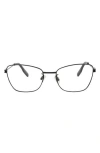 Alexander Mcqueen Mcqueen 55mm Cat Eye Optical Glasses In Black Black Transparent