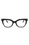 Alexander Mcqueen Mcqueen 50mm Cat Eye Optical Glasses In Black