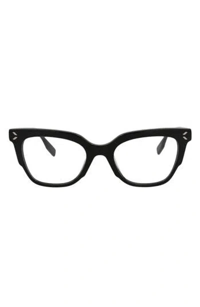 Alexander Mcqueen Mcqueen 50mm Cat Eye Optical Glasses In Black