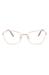 Alexander Mcqueen Mcqueen 50mm Cat Eye Optical Glasses In Gold Gold Transparent