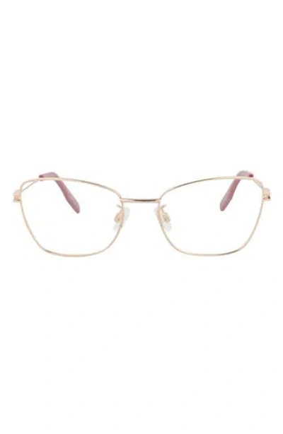Alexander Mcqueen Mcqueen 50mm Cat Eye Optical Glasses In Gold