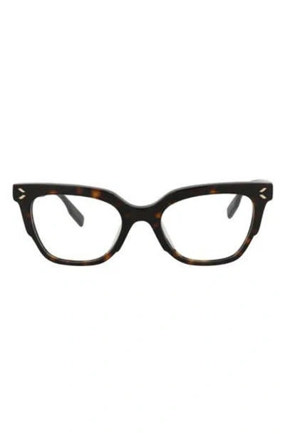 Alexander Mcqueen Mcqueen 50mm Cat Eye Optical Glasses In Brown