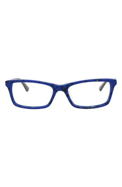 Alexander Mcqueen Mcqueen 50mm Core Rectangle Optical Glasses In Blue