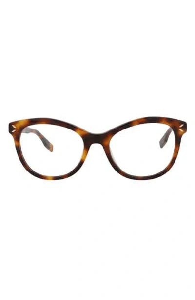 Alexander Mcqueen Mcqueen 51mm Cat Eye Optical Frames In Havana Havana Transparent