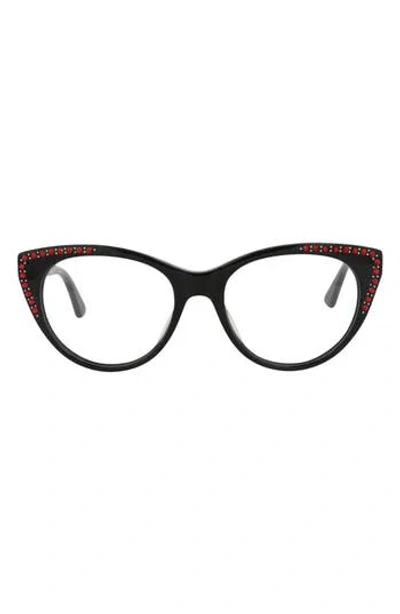 Alexander Mcqueen Mcqueen 51mm Cat Eye Optical Glasses In Black