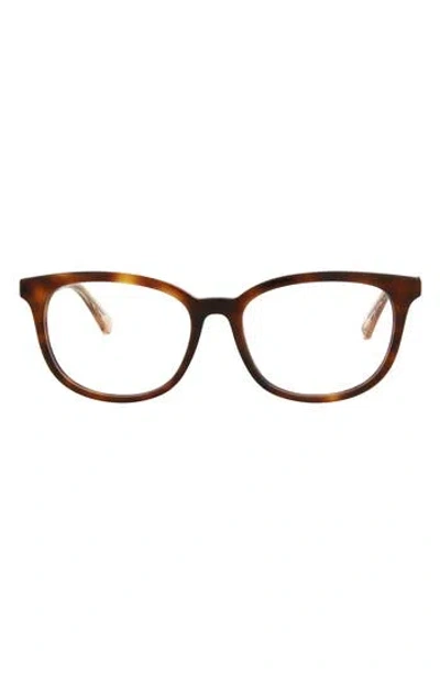 Alexander Mcqueen Mcqueen 51mm Core Square Optical Glasses In Havana Orange