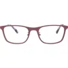 Alexander Mcqueen Mcqueen 51mm Core Square Optical Glasses In Violet Violet Transparent