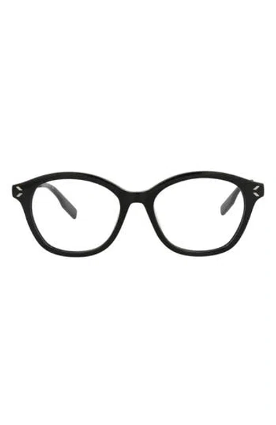 Alexander Mcqueen Mcqueen 51mm Round Optical Glasses In Black