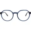 Alexander Mcqueen Mcqueen 51mm Round Optical Glasses In Blue Blue Transparent