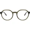 Alexander Mcqueen Mcqueen 51mm Round Optical Glasses In Green Green Transparent