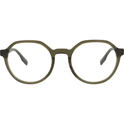 Alexander Mcqueen Mcqueen 51mm Round Optical Glasses In Green Green Transparent