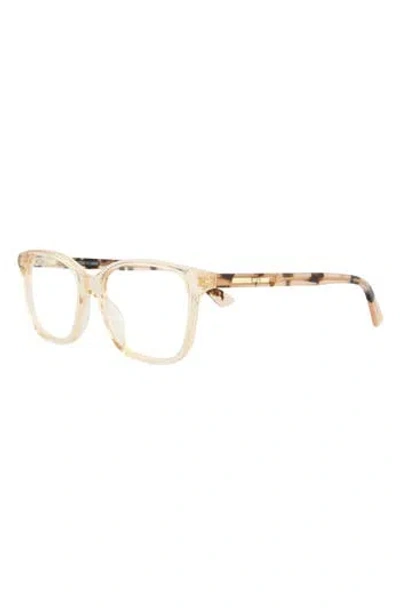 Alexander Mcqueen Mcqueen 51mm Square Optical Glasses In Nude Havana Transparent