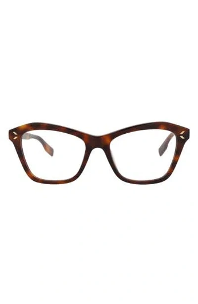 Alexander Mcqueen Mcqueen 52mm Cat Eye Optical Glasses In Brown