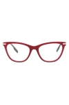 Alexander Mcqueen Mcqueen 52mm Cat Eye Optical Glasses In Violet Silver