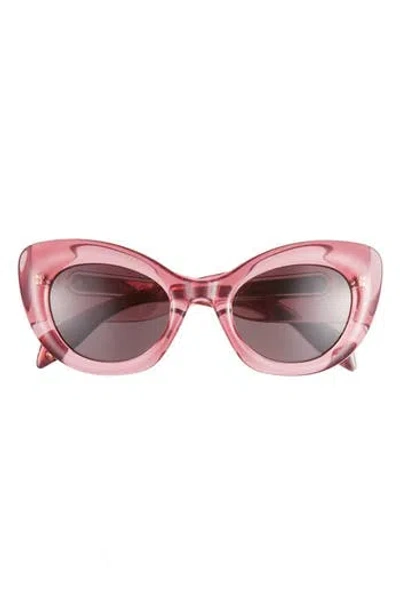 Alexander Mcqueen Mcqueen 52mm Cat Eye Sunglasses In Burgundy