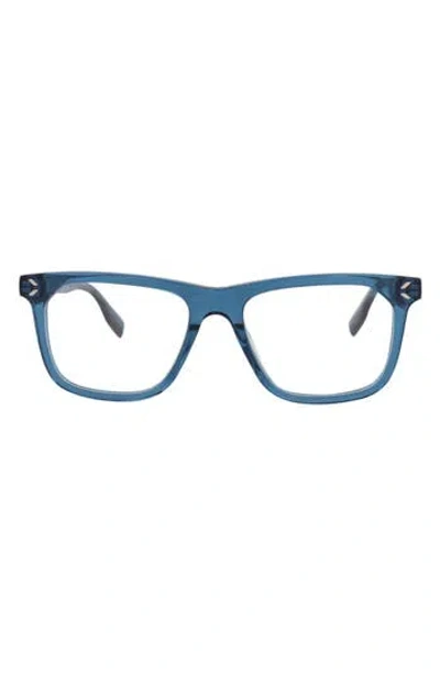 Alexander Mcqueen Mcqueen 52mm Rectangle Optical Frames In Blue Blue Transparent