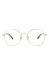 Alexander Mcqueen Mcqueen 52mm Round Optical Frames In Gold Gold Transparent