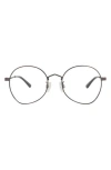 Alexander Mcqueen Mcqueen 52mm Round Optical Frames In Ruthenium Transparent
