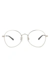 Alexander Mcqueen Mcqueen 52mm Round Optical Frames In Metallic