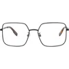 Alexander Mcqueen Mcqueen 52mm Square Optical Glasses In Black Black Transparent