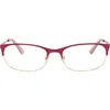 Alexander Mcqueen Mcqueen 53mm Oval Optical Glasses In Violet Gold Transparent