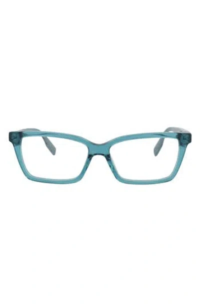 Alexander Mcqueen Mcqueen 53mm Rectangular Optical Glasses In Blue