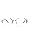 Alexander Mcqueen Mcqueen 53mm Round Optical Glasses In Black Black Transparent