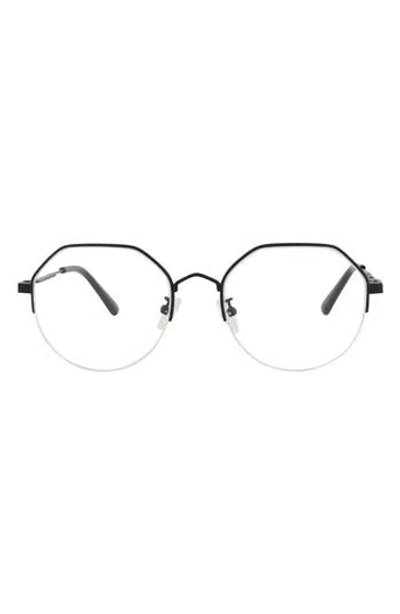 Alexander Mcqueen Mcqueen 53mm Round Optical Glasses In Metallic