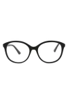 Alexander Mcqueen Mcqueen 53mm Round Optical Glasses In Black
