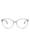 Alexander Mcqueen Mcqueen 53mm Round Optical Glasses In Grey Havana Transparent