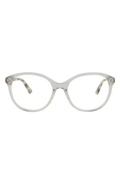 Alexander Mcqueen Mcqueen 53mm Round Optical Glasses In White