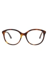 Alexander Mcqueen Mcqueen 53mm Round Optical Glasses In Havana Havana Transparent