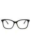 Alexander Mcqueen Mcqueen 53mm Square Optical Glasses In Black Black Transparent