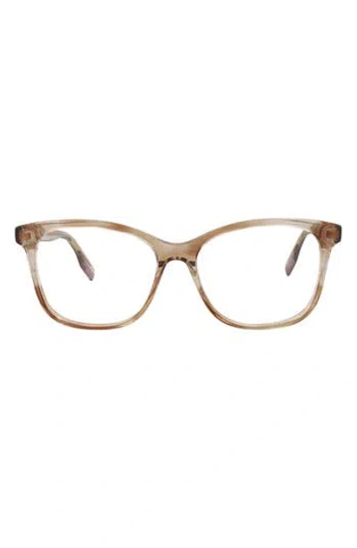 Alexander Mcqueen Mcqueen 53mm Square Optical Glasses In Brown