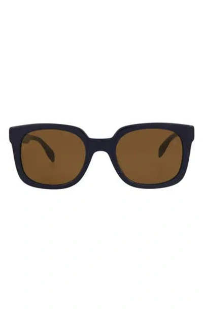 Alexander Mcqueen Mcqueen 53mm Square Sunglasses In Blue Blue Brown