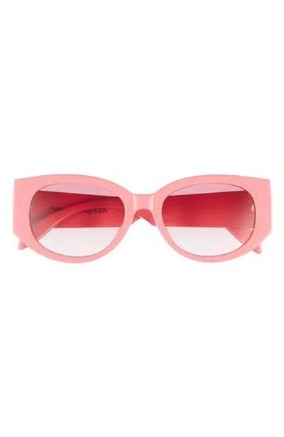 Alexander Mcqueen Mcqueen 54mm Oval Sunglasses In Pink