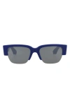 Alexander Mcqueen Mcqueen 54mm Rectangle Sunglasses In Blue Blue Silver