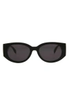 Alexander Mcqueen Mcqueen 54mm Round Sunglasses In Black Black Grey