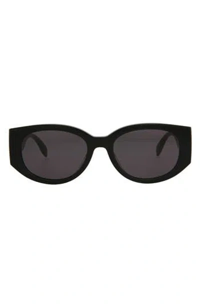 Alexander Mcqueen Mcqueen 54mm Round Sunglasses In Black