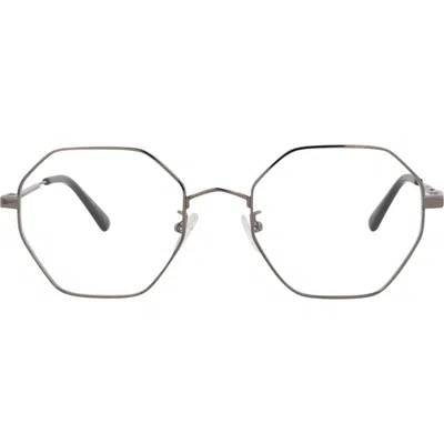 Alexander Mcqueen Mcqueen 54mm Square Optical Glasses In Ruthenium Transparent