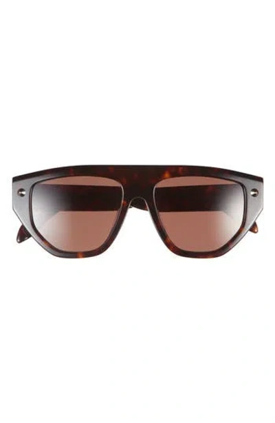 Alexander Mcqueen Mcqueen 54mm Square Sunglasses In Havana Havana Brown
