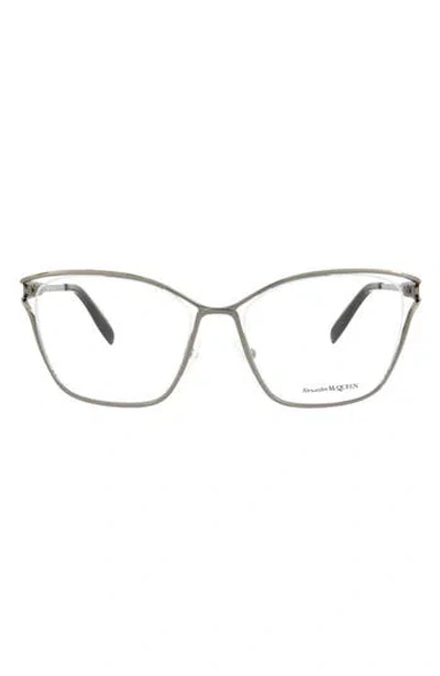 Alexander Mcqueen Mcqueen 55mm Cat Eye Optical Frames In Gray