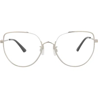 Alexander Mcqueen Mcqueen 55mm Cat Eye Optical Glasses In Metallic
